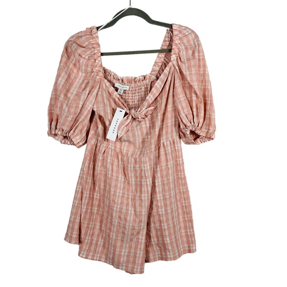 Nwt Topshop Pink White Romper Size 6 - Picture 1 of 8